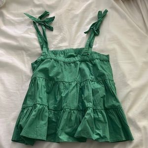 Green ruffle tank top (never worn)